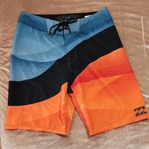 Billabong Men's Blue and Orange Board Shorts